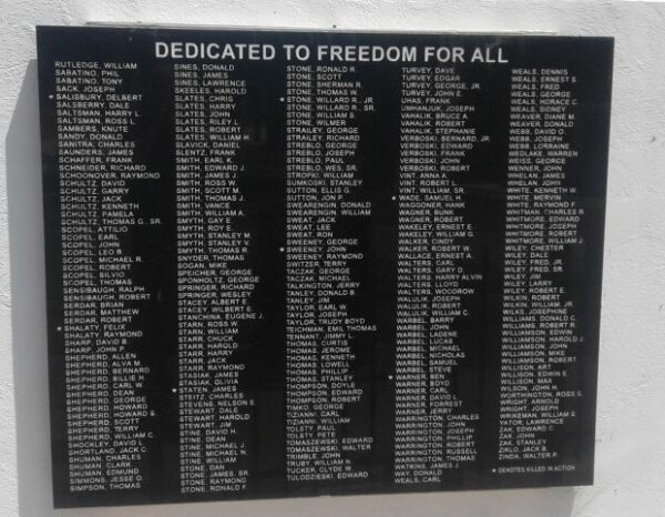 AMSTERDAM VETERANS MEMORIAL PLAQUE E