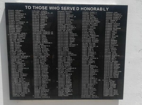 AMSTERDAM VETERANS MEMORIAL PLAQUE C