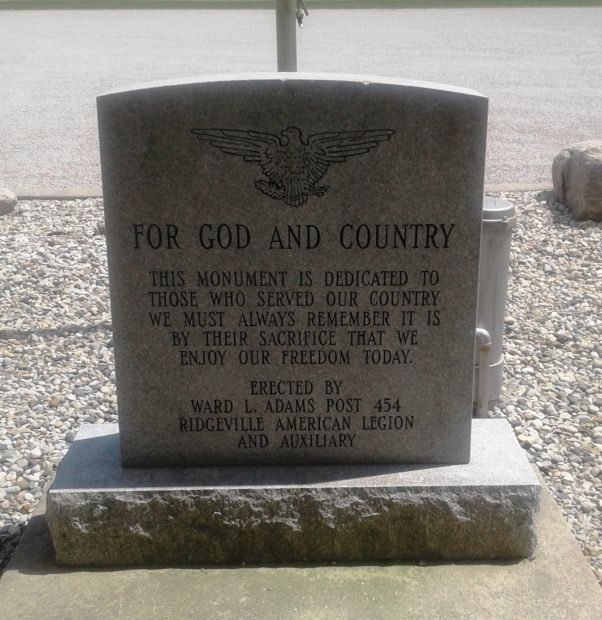 WARD L. ADAMS POST 454 VETERANS MEMORIAL