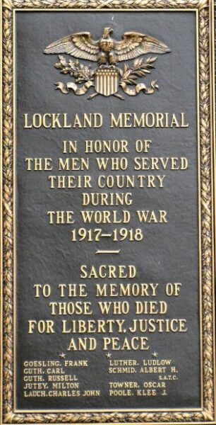LOCKLAND WORLD WAR MEMORIAL PLAQUE A