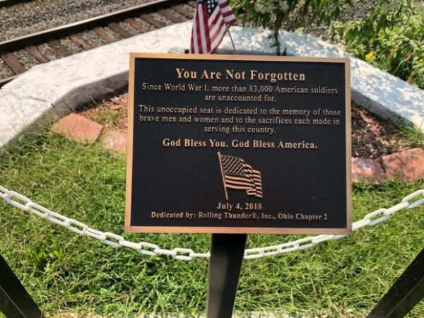 ROLLING THUNDER OHIO CHAPTER 2 YOU ARE NOT FORGOTTEN MEMORIAL PLAQUE