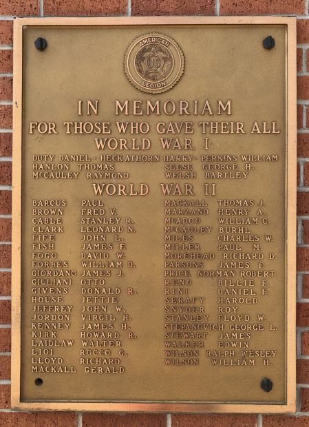 WELLSVILLE MEMORIAL FOR THOSE WHO GAVE THEIR ALL PLAQUE