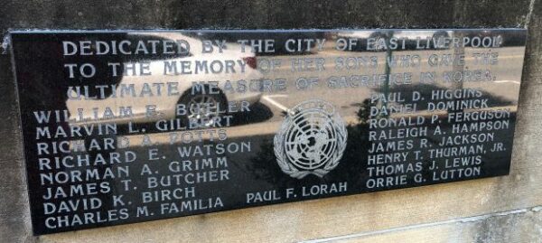 CITY OF EAST LIVERPOOL KOREAN WAR ULTIMATE SACRIFICE MEMORIAL