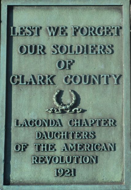 CLARK COUNTY LEST WE FORGET OUR SOLDIERS MEMORIAL PLAQUE