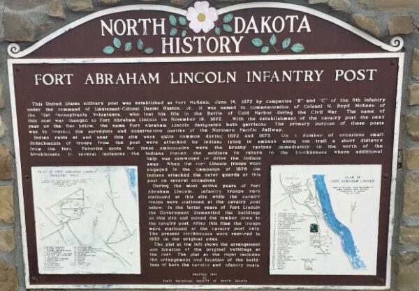 FORT ABRAHAM LINCOLN INFANTRY POST MEMORIAL MARKER