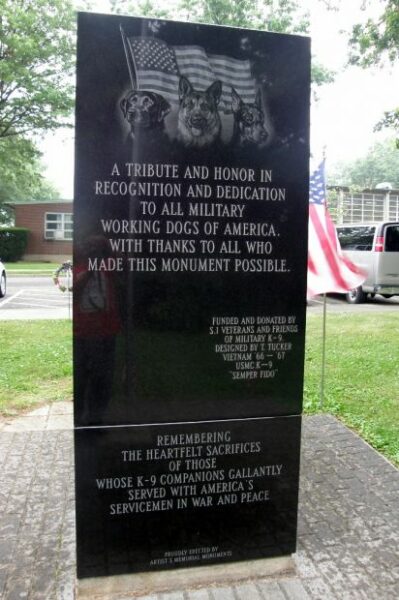 STATEN ISLAND WAR DOG MEMORIAL BACK