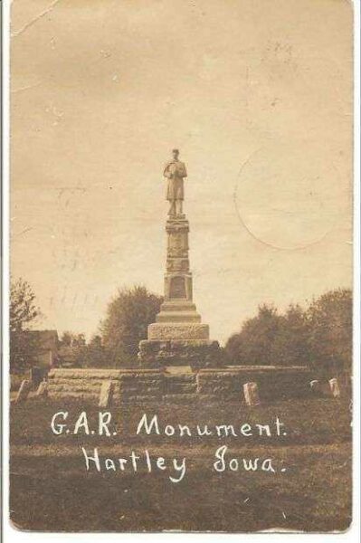 G.A.R. MONUMENT HARTLEY IOWA