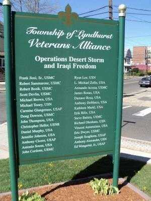 TOWNSHIP OF LYNDHURST VETERANS ALLIANCE MARKER