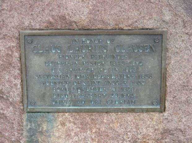 CHAPLAIN CLAUS LAURITS CLAUSEN MEMORIAL PLAQUE