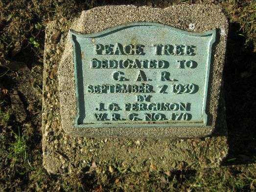 G.A.R. PEACE TREE MEMORIAL PLAQUE