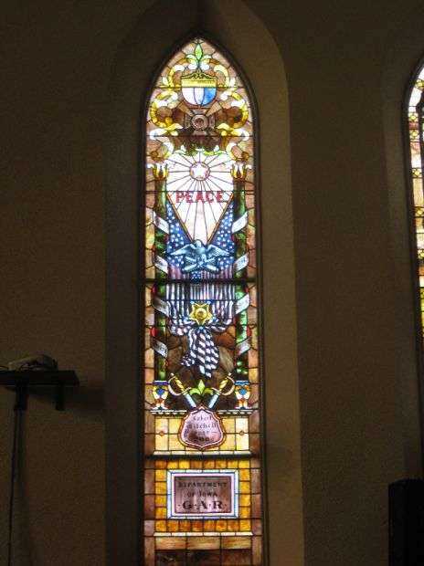 METHODIST CHURCH CIVIL WAR MEMORIAL STAINED GLASS WINDOW