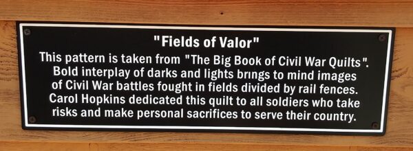 “FIELDS OF VALOR” WAR MEMORIAL QUILT PLAQUE