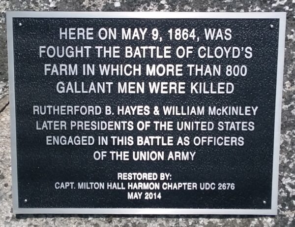 BATTLE OF CLOYD’S FARM WAR MEMORIAL PLAQUE