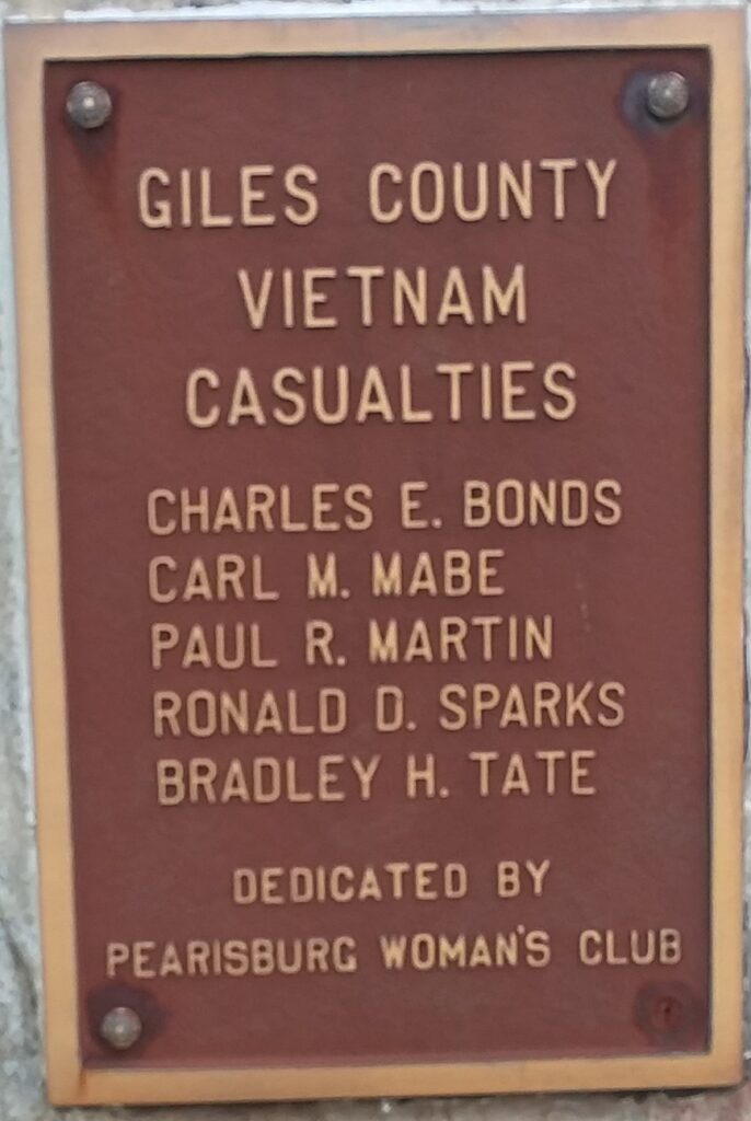 GILES COUNTY WAR MEMORIAL PLAQUE D