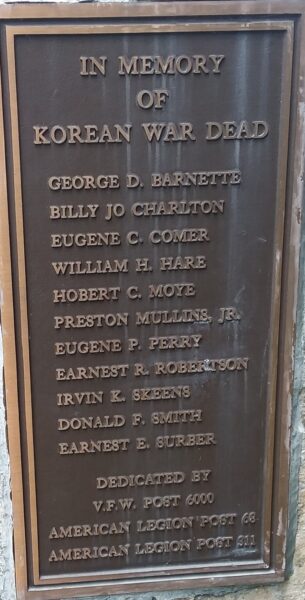 GILES COUNTY WAR MEMORIAL PLAQUE C