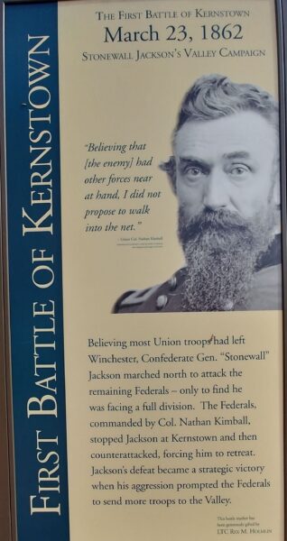 THE FIRST BATTLE OF KERSTOWN WAR MEMORIAL PLAQUE