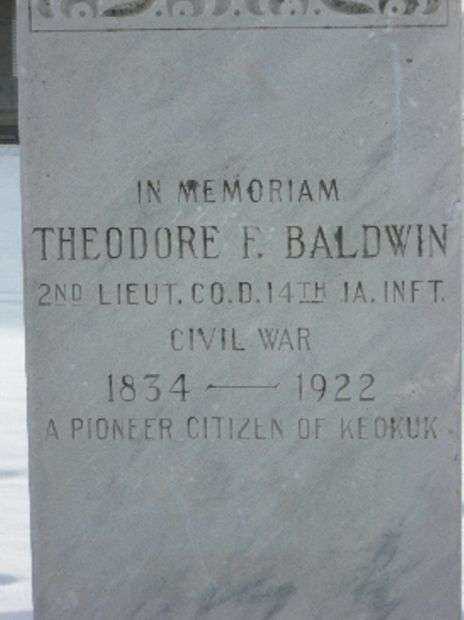 2ND LT. THEODORE F. BALDWIN CIVIL WAR MEMORIAL