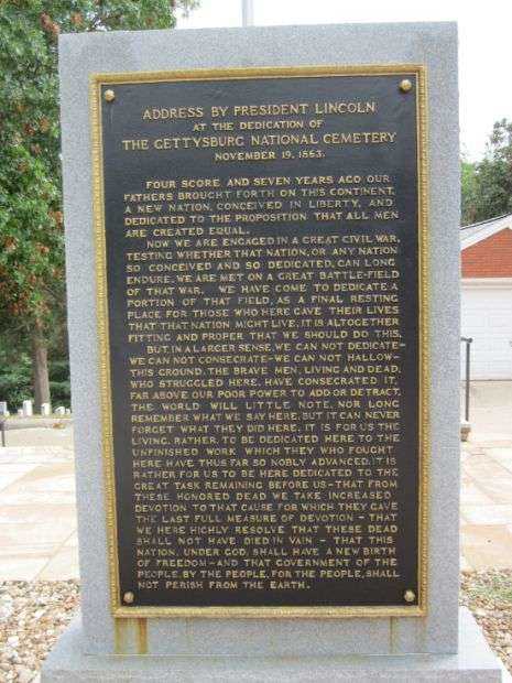 KEOKUK’S NATIONAL CEMETERY GETTYSBURG ADDRESS MEMORIAL