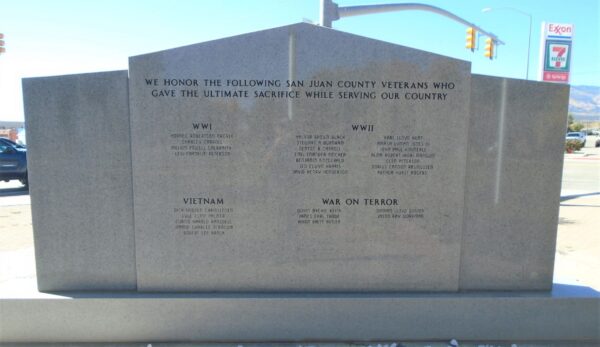 SAN JUAN COUNTY VETERANS MEMORIAL BACK