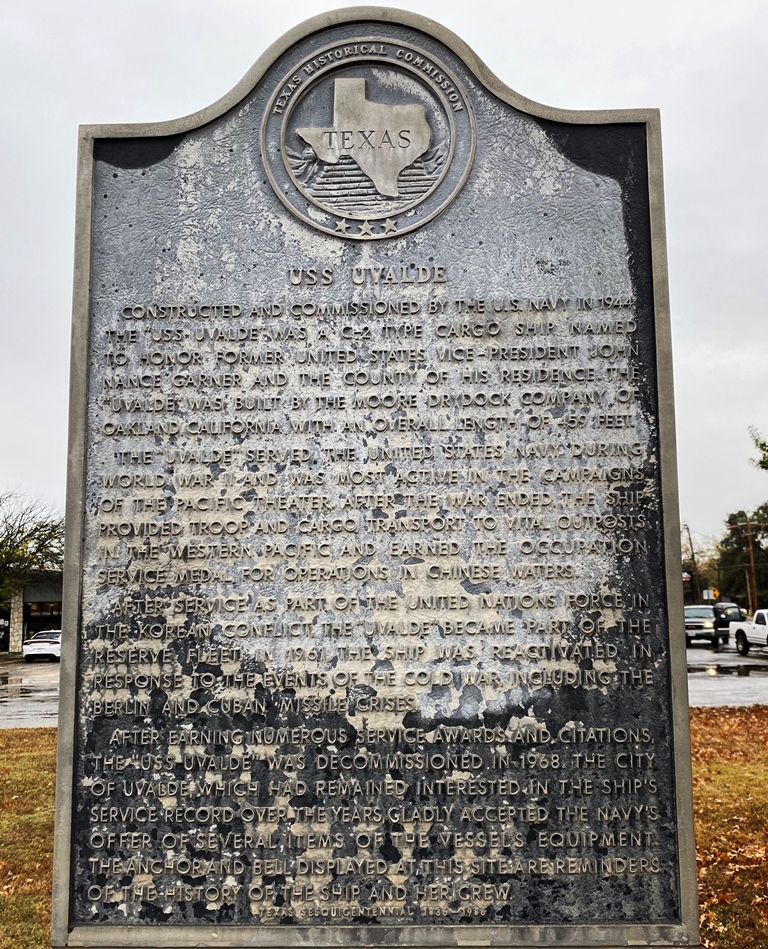 USS UVALDE WAR MEMORIAL MARKER