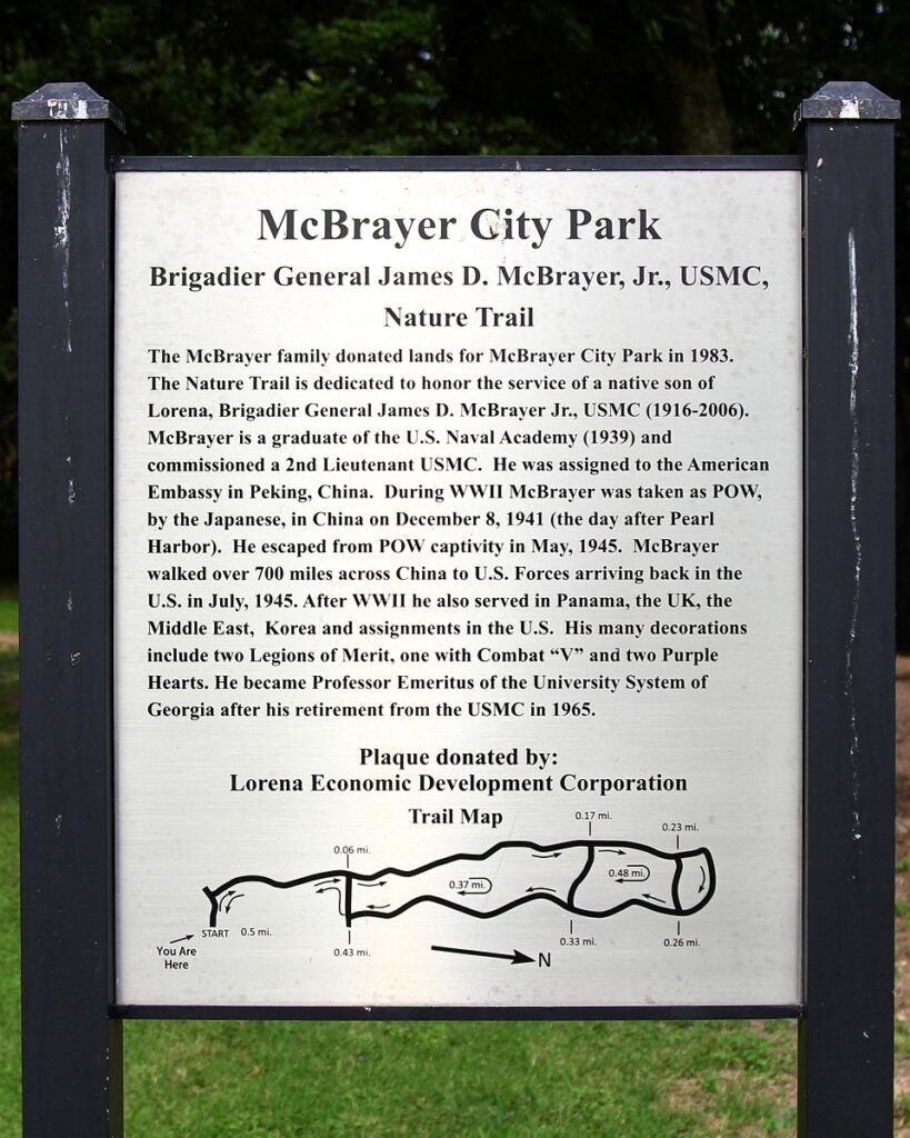 MCBRAYER CITY PARK MEMORIAL PLAQUE