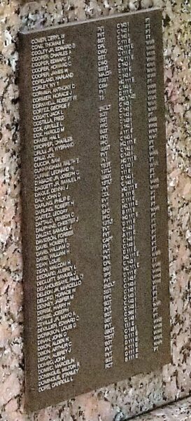 THIRTY SIXTH INFANTRY DIVISION WAR MEMORIAL PLAQUE E