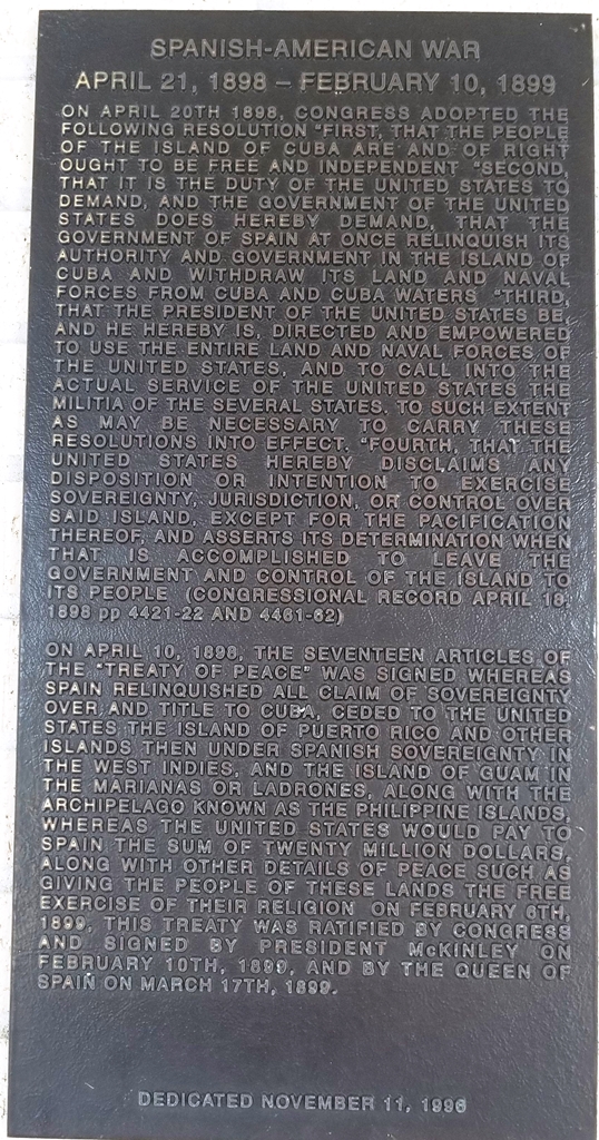 PORT ARTHUR SPANISH-AMERICAN WAR MEMORIAL PLAQUE A