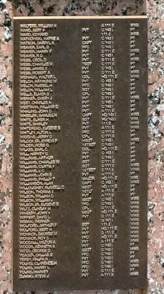 111TH COMBAT ENGINEERS WAR MEMORIAL PLAQUE I