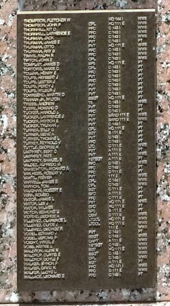 111TH COMBAT ENGINEERS WAR MEMORIAL PLAQUE H