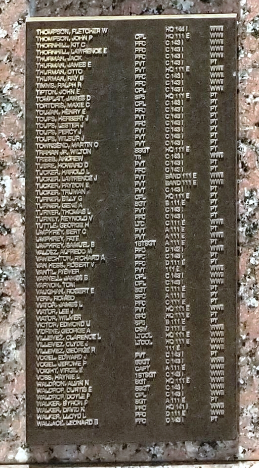 111TH COMBAT ENGINEERS WAR MEMORIAL PLAQUE H