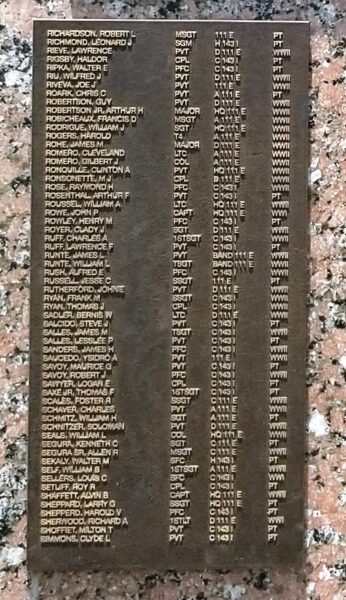 111TH COMBAT ENGINEERS WAR MEMORIAL PLAQUE F