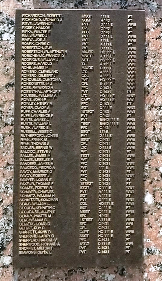 111TH COMBAT ENGINEERS WAR MEMORIAL PLAQUE F