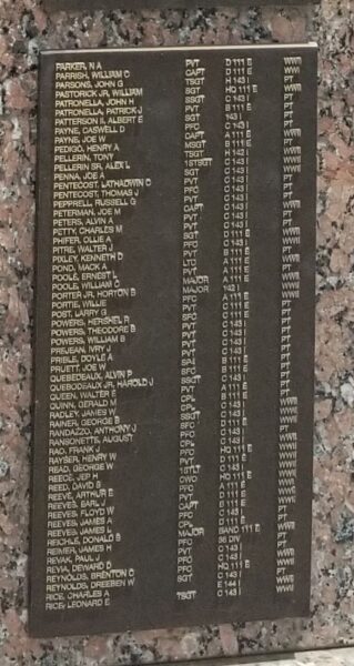 111TH COMBAT ENGINEERS WAR MEMORIAL PLAQUE E