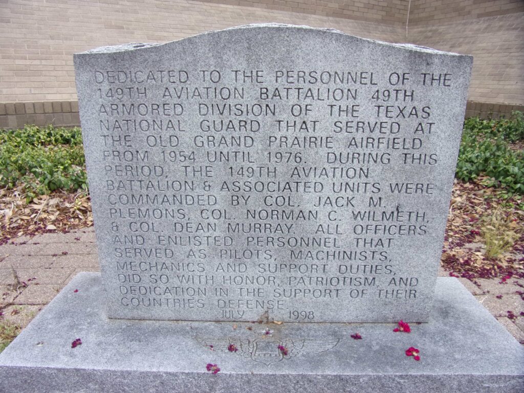 OLD GRAND PRAIRIE AIRFIELD MEMORIAL