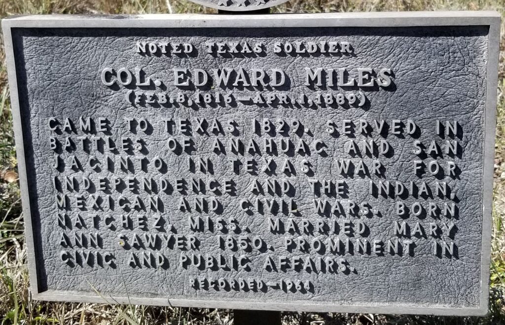 COL. EDWARD MILES WAR MEMORIAL PLAQUE