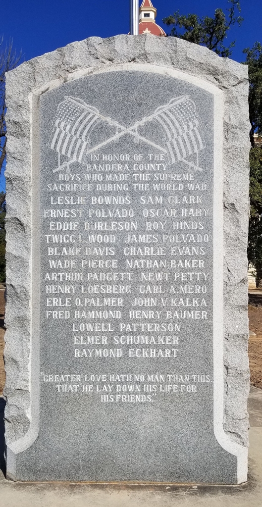 BANDERA COUNTY WORLD WAR SUPREME SACRIFICE MEMORIAL