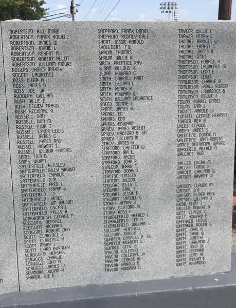 HARTSVILLE WAR MEMORIAL STONE G