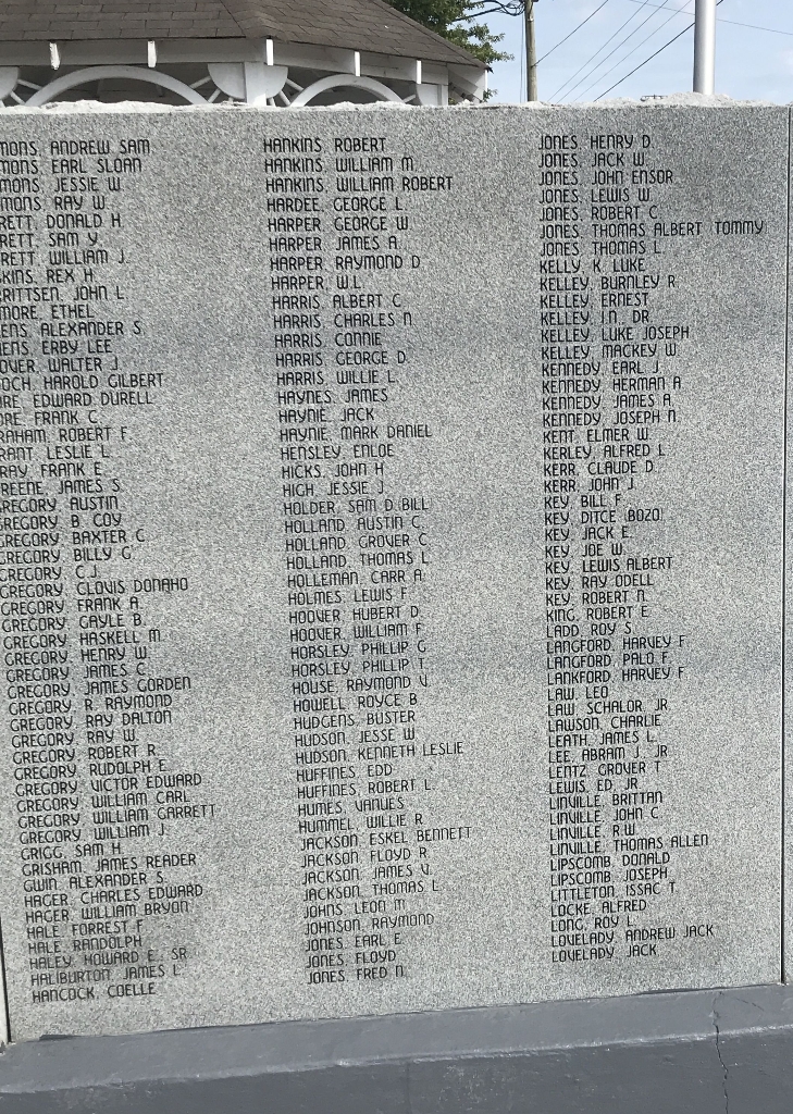 HARTSVILLE WAR MEMORIAL STONE E