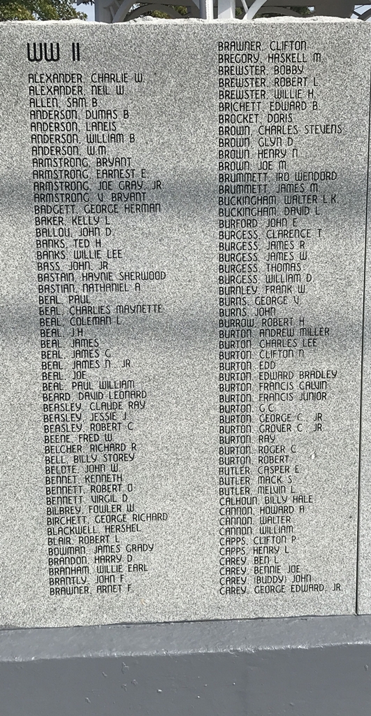HARTSVILLE WAR MEMORIAL STONE C
