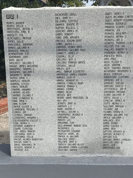 HARTSVILLE WAR MEMORIAL STONE B
