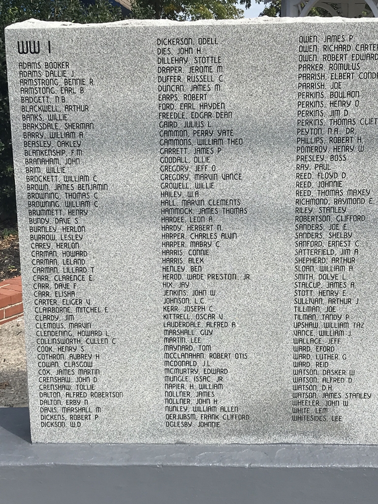 HARTSVILLE WAR MEMORIAL STONE B