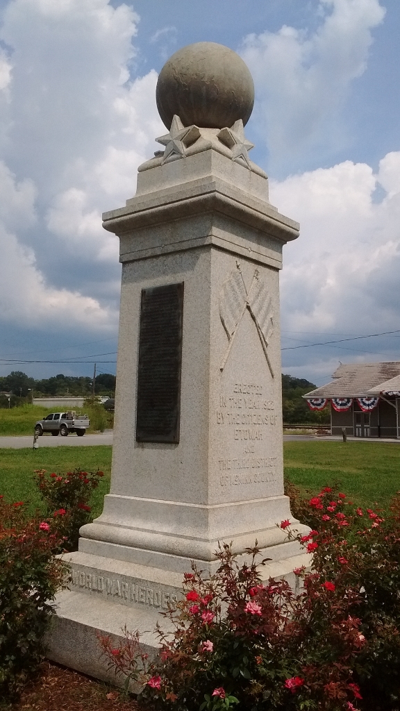 THIRD DISTRICT OF MCMINN COUNTY WORLD WAR MEMORIAL RIGHT SIDE
