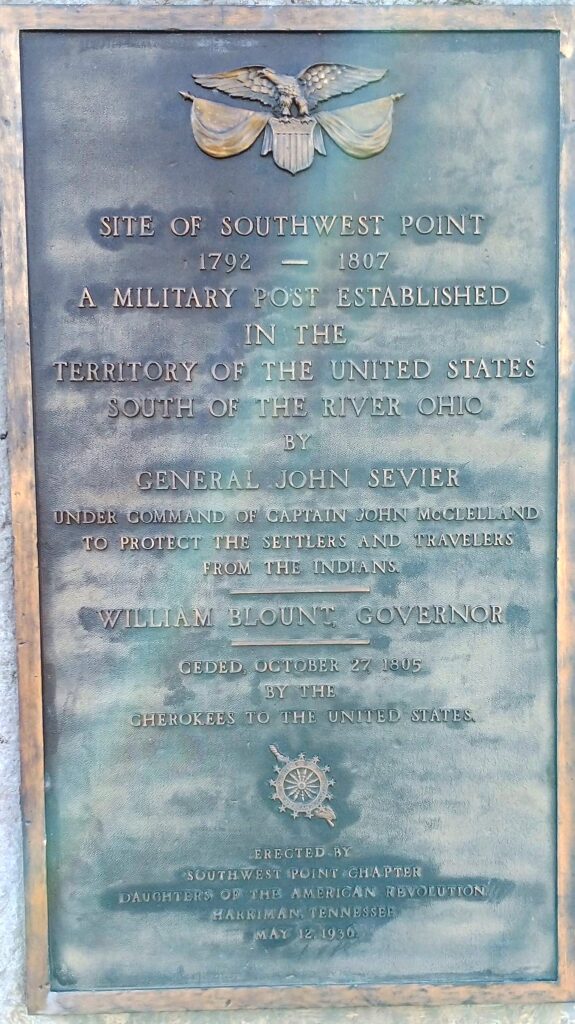 SITE OF SOUTHWEST POINT MEMORIAL PLAQUE