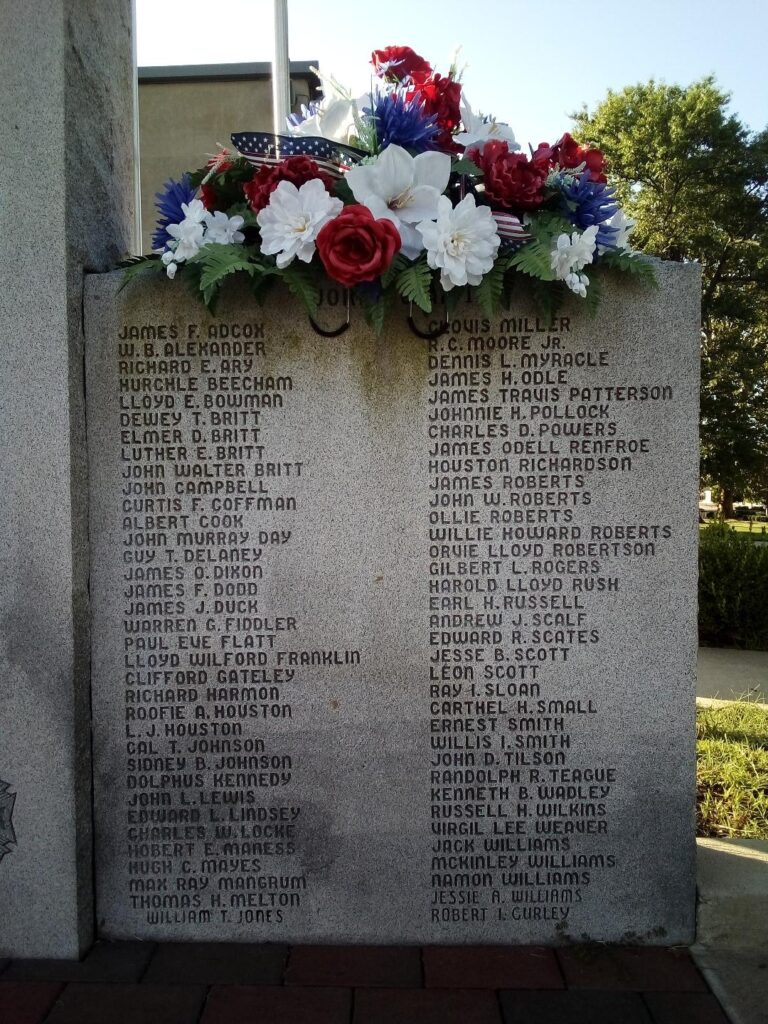 HENDERSON COUNTY WAR VETERANS MEMORIAL RIGHT SIDE