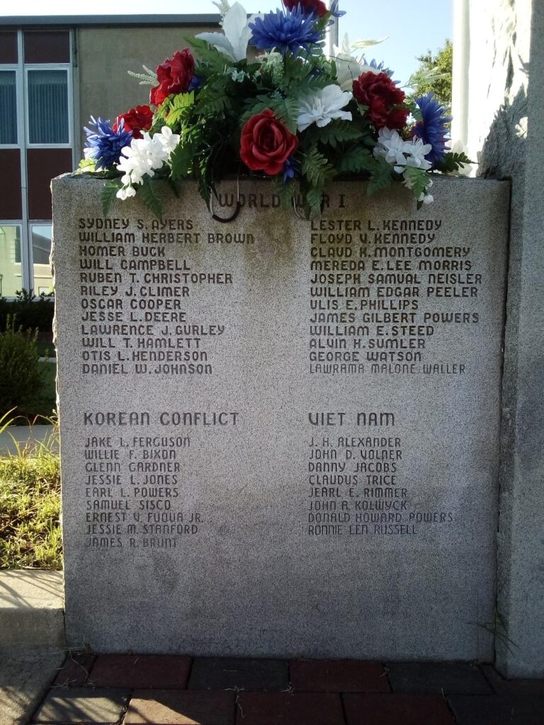 HENDERSON COUNTY WAR VETERANS MEMORIAL LEFT STONE