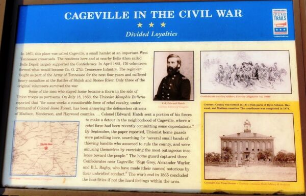 CAGEVILLE IN THE CIVIL WAR MEMORIAL PANEL