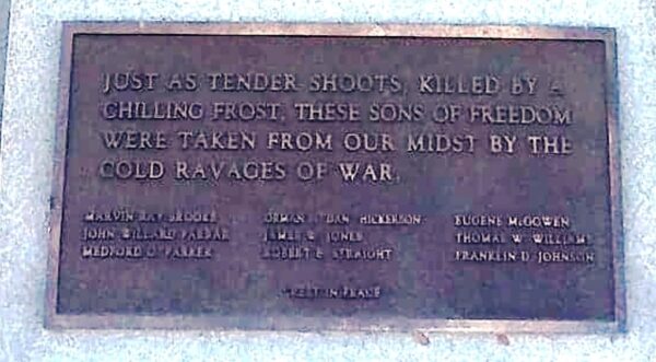 COFFEE COUNTY KOREAN WAR MEMORIAL PLAQUE
