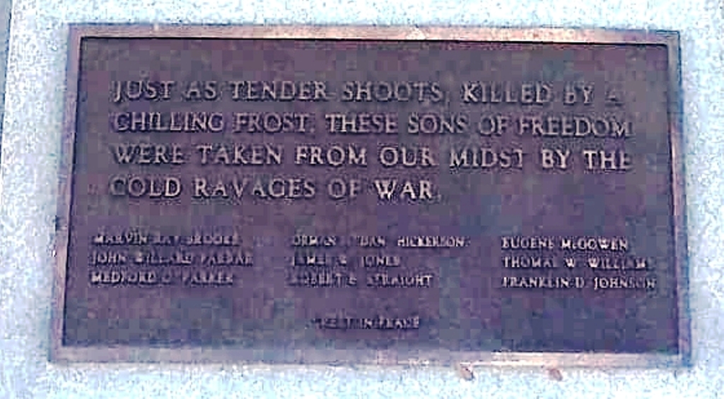 COFFEE COUNTY KOREAN WAR MEMORIAL PLAQUE