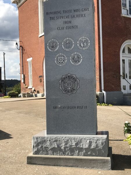 CLAY COUNTY SUPREME SACRIFICE WAR MEMORIAL FRONT