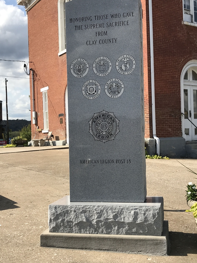 CLAY COUNTY SUPREME SACRIFICE WAR MEMORIAL FRONT